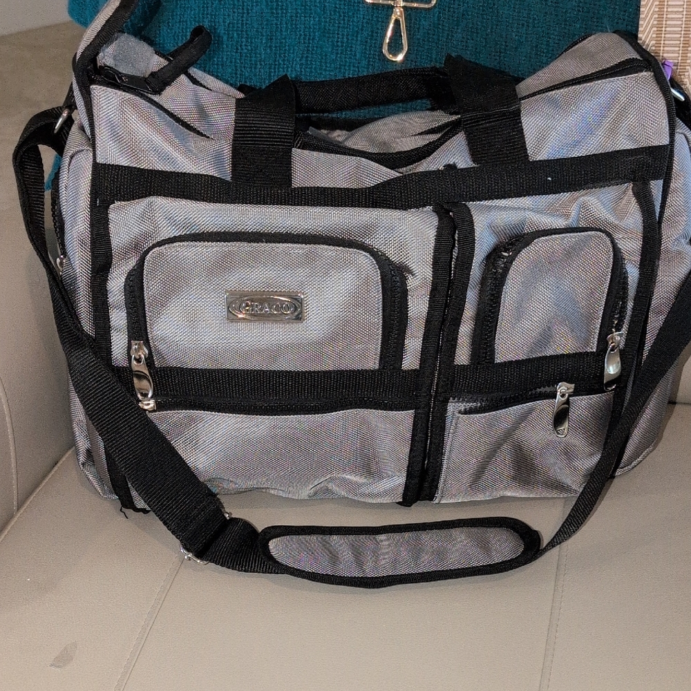 Graco Black and Gray Duffel Baby Bag